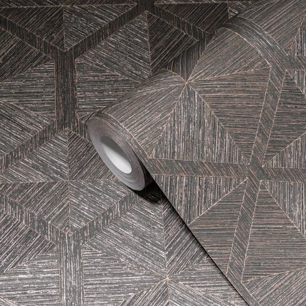 Non woven-tapet metalliska höjdpunkter Profhome 386902-GU texturerad glansigt färg brun koppar 5,33 m2