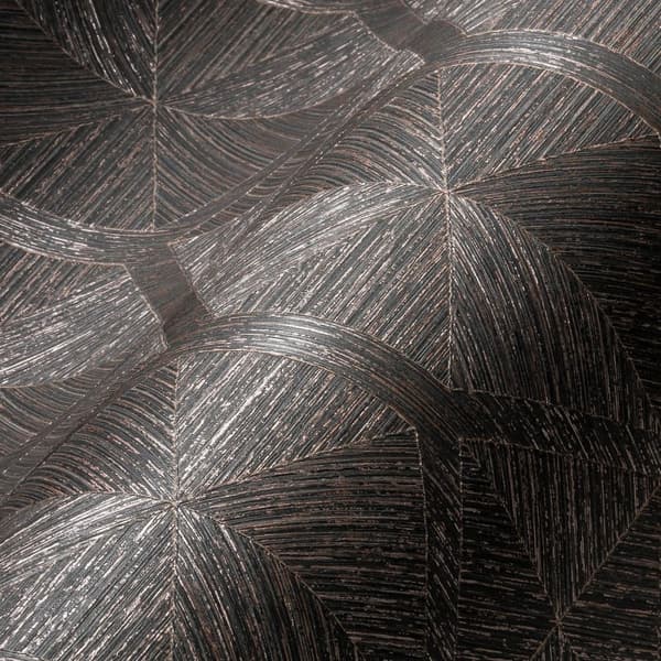Non woven-tapet metalliska höjdpunkter Profhome 386902-GU texturerad glansigt färg brun koppar 5,33 m2