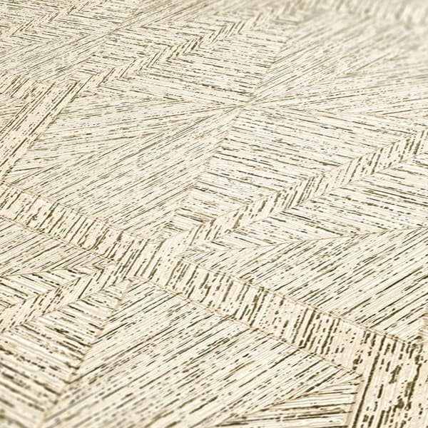 Non woven-tapet metalliska höjdpunkter Profhome 386903-GU texturerad glansigt färg elfenben ostron vit guld 5,33 m2