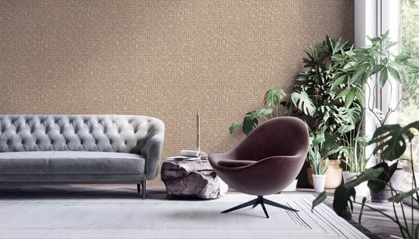 Kuitutapetti metalliset kohokohdat Profhome 386952-GU rakenteellinen kimalteleva kuvio matta tausta väri ruskea hopea beige kulta 5,33 m2