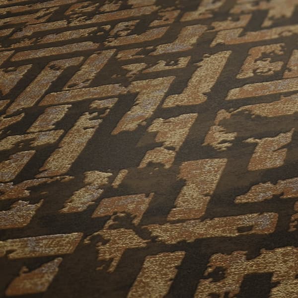 Non woven-tapet metalliska höjdpunkter Profhome 386955-GU texturerad glittrande mönster matt bakgrund färg brun guld silver 5,33 m2