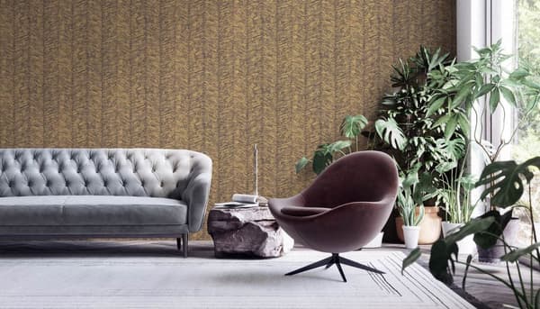 Non woven-tapet Chevron mönster Profhome 386974-GU texturerad glittrande mönster matt bakgrund färg brun grå beige 5,33 m2