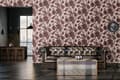 Miniatyrbild 6 av 7: Non woven-tapet Toile de Jouy Profhome 387004-GU lätt texturerad matt färg rosa röd svart 5,33 m2