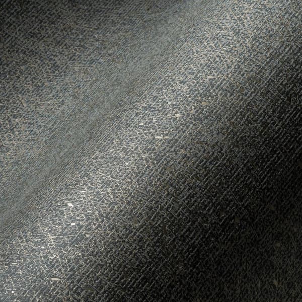 Non woven-tapet tyg utseende Profhome 387025-GU lätt texturerad skimrande färg antracit grå guld 5,33 m2