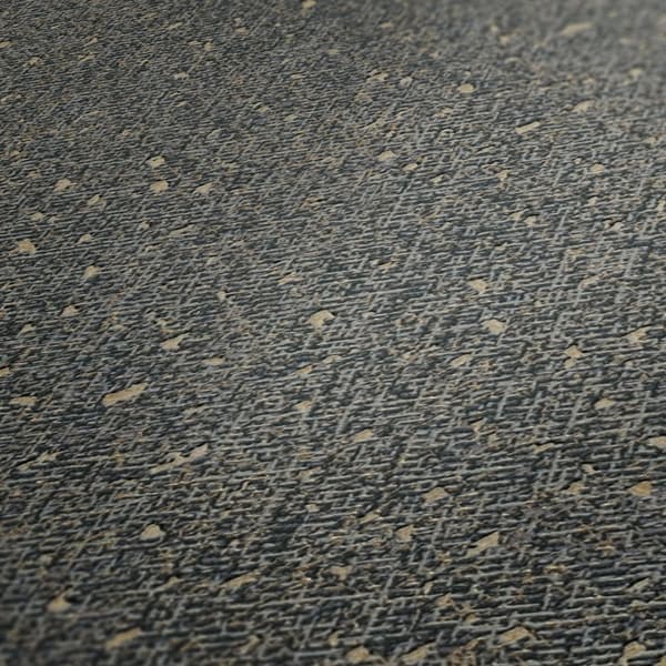 Non woven-tapet tyg utseende Profhome 387025-GU lätt texturerad skimrande färg antracit grå guld 5,33 m2