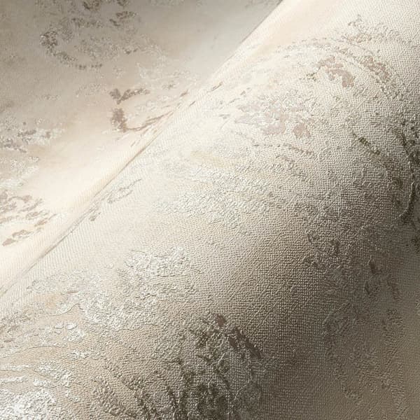 Non woven-tapet shabby chic Profhome 387071-GU lätt texturerad glansigt mönster matt bakgrund färg beige guld grädde 5,33 m2
