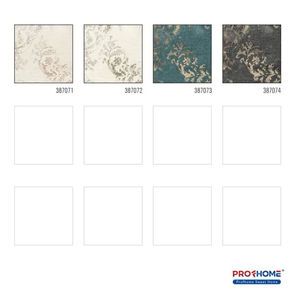 Non woven-tapet shabby chic Profhome 387071-GU lätt texturerad glansigt mönster matt bakgrund färg beige guld grädde 5,33 m2