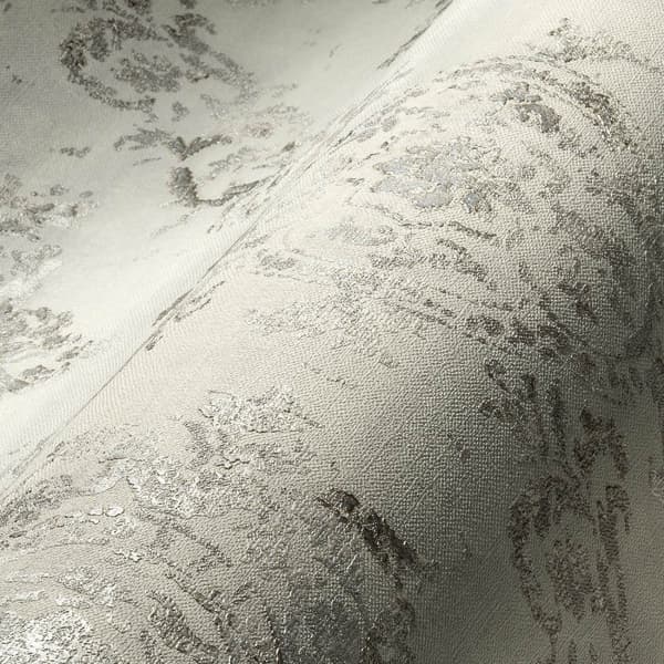 Non woven-tapet romantisk Profhome 387072-GU lätt texturerad glansigt mönster matt bakgrund färg grädde platina pärla beige grå 5,33 m2