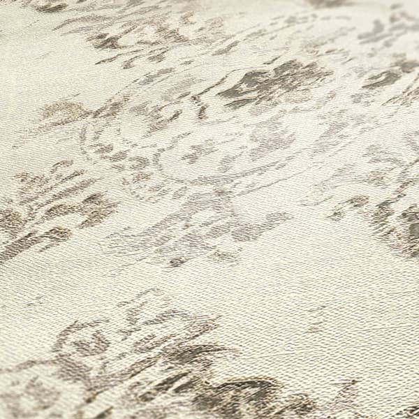 Non woven-tapet romantisk Profhome 387072-GU lätt texturerad glansigt mönster matt bakgrund färg grädde platina pärla beige grå 5,33 m2