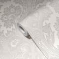 Miniatyrbild 3 av 7: Non woven-tapet paisley Profhome 387084-GU slät glittrande mönster matt bakgrund färg grå pärla ljus grå 5,33 m2