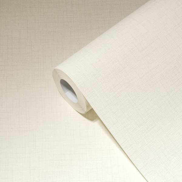 Non woven-tapet tyg utseende Profhome 387128-GU lätt texturerad matt färg grädde ljus grå 5,33 m2