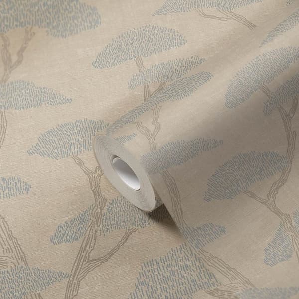 Kuitutapetti metsä Profhome 387411-GU hieman rakenteellinen matta väri beige sininen ruskea harmaa 5,33 m2