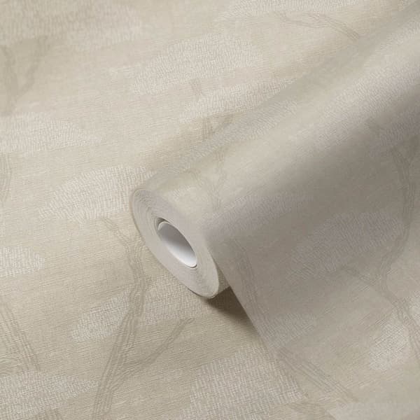 Non woven-tapet skog Profhome 387414-GU lätt texturerad matt färg beige grå vit 5,33 m2
