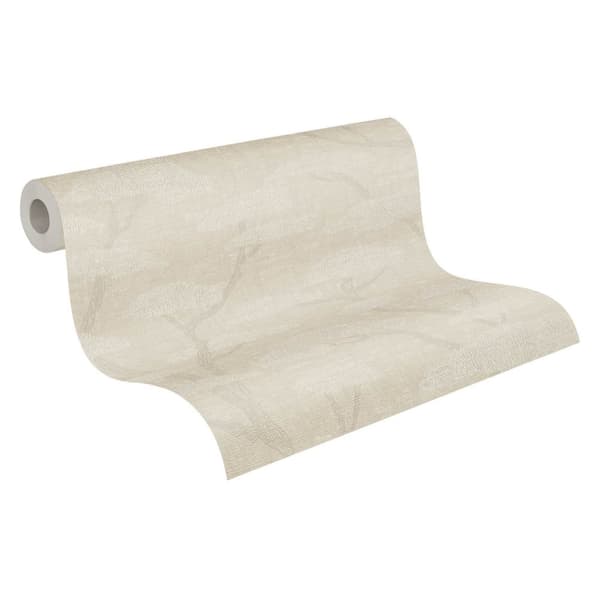 Non woven-tapet skog Profhome 387414-GU lätt texturerad matt färg beige grå vit 5,33 m2