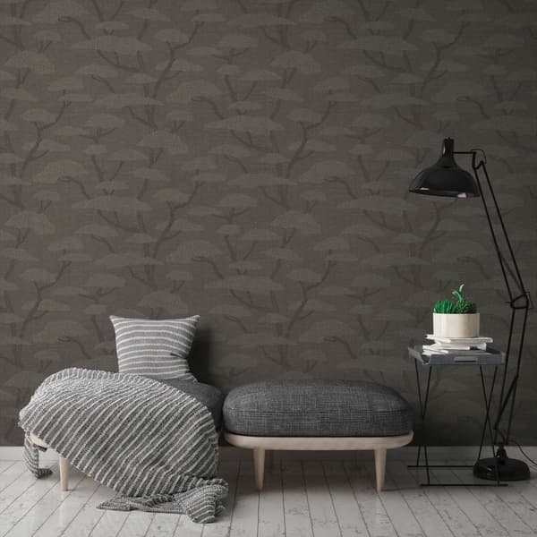 Non woven-tapet skog Profhome 387415-GU lätt texturerad matt färg brun beige antracit 5,33 m2