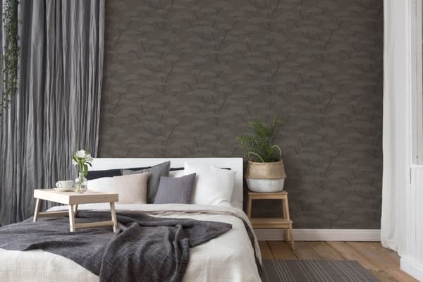 Non woven-tapet skog Profhome 387415-GU lätt texturerad matt färg brun beige antracit 5,33 m2
