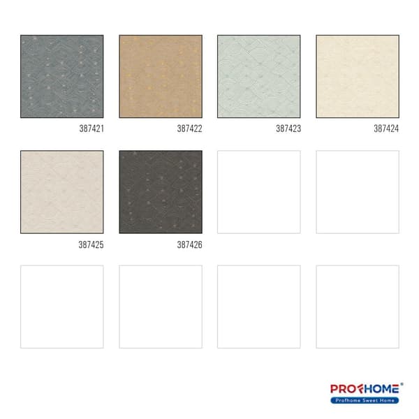 Non woven-tapet grafisk Profhome 387423-GU lätt texturerad matt färg grön vit mint grön 5,33 m2