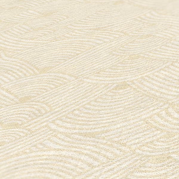 Non woven-tapet grafisk Profhome 387424-GU lätt texturerad matt färg grädde vit elfenben 5,33 m2
