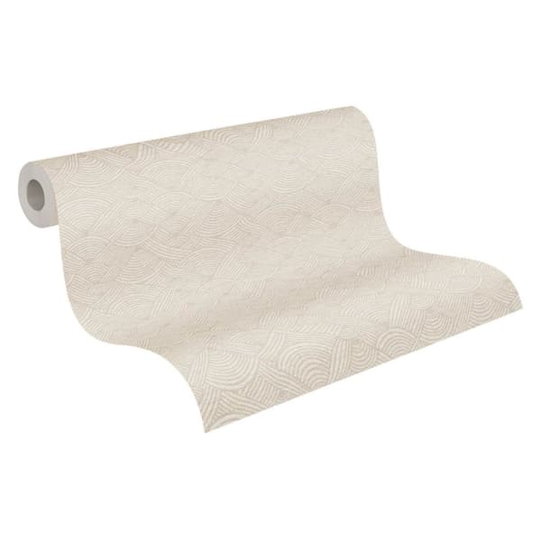 Non woven-tapet grafisk Profhome 387425-GU lätt texturerad matt färg beige vit taupe 5,33 m2