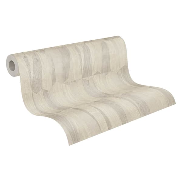 Kuitutapetti geometrinen Profhome 387431-GU hieman rakenteellinen hohtaa väri beige harmaa kerma 5,33 m2