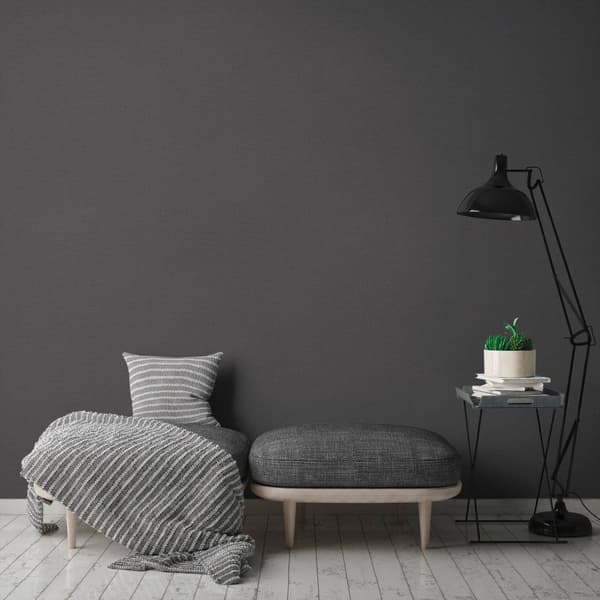 Non woven-tapet tyg utseende Profhome 387441-GU lätt texturerad matt färg antracit grå svart 5,33 m2