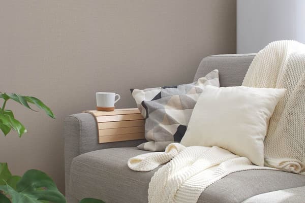 Ikke-vævet tapet stof imitation Profhome 387444-GU lidt tekstureret mat farve beige mørkegrå grå 5,33 m2