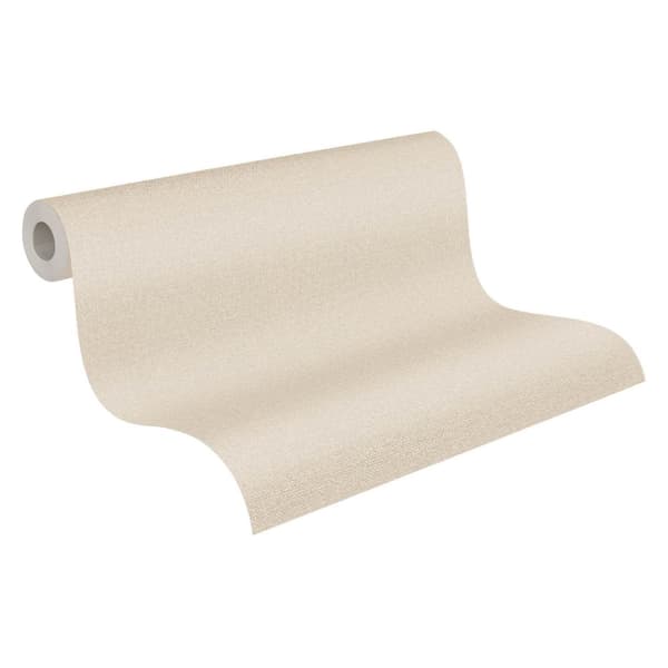 Non woven-tapet tyg utseende Profhome 387445-GU lätt texturerad matt färg grädde beige 5,33 m2