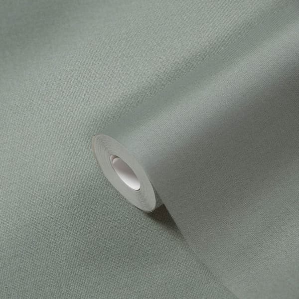 Non woven-tapet tyg utseende Profhome 387446-GU lätt texturerad matt färg grön grå 5,33 m2