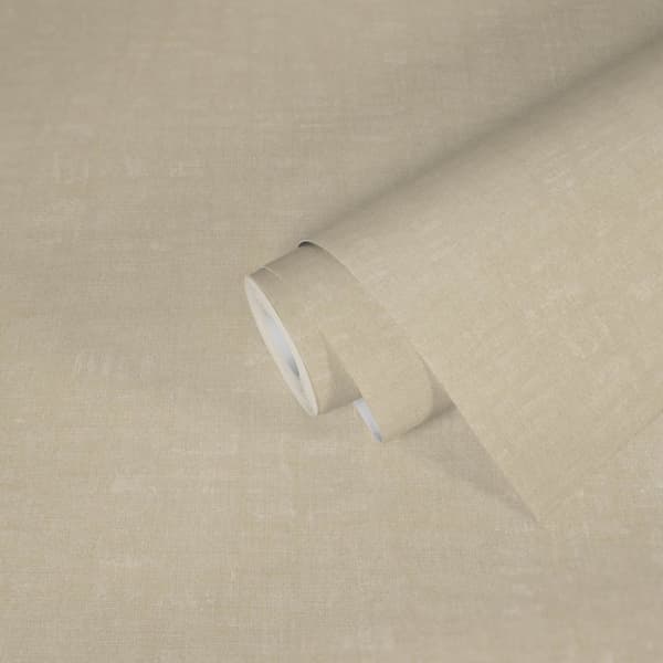 Non woven-tapet tyg utseende Profhome 387451-GU lätt texturerad matt färg grädde elfenben 5,33 m2