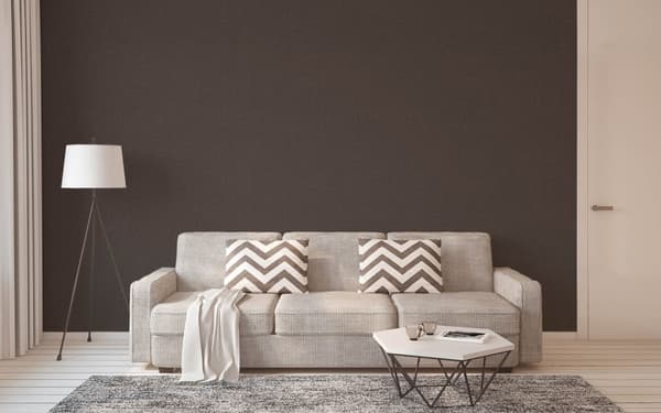 Non woven-tapet tyg utseende Profhome 387453-GU lätt texturerad matt färg svart antracit mörkgrå 5,33 m2