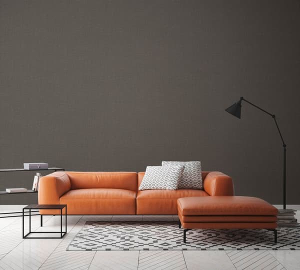 Non woven-tapet tyg utseende Profhome 387454-GU lätt texturerad matt färg brun antracit mörkgrå 5,33 m2