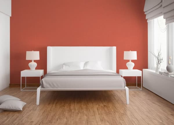 Non woven-tapet tyg utseende Profhome 387458-GU lätt texturerad matt färg orange lax rosa röd orange 5,33 m2