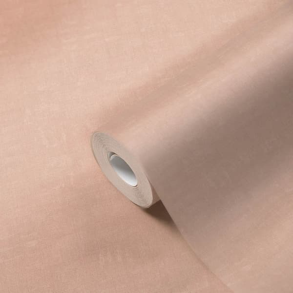 Non woven-tapet tyg utseende Profhome 387461-GU lätt texturerad matt färg rosa dammig rosa 5,33 m2