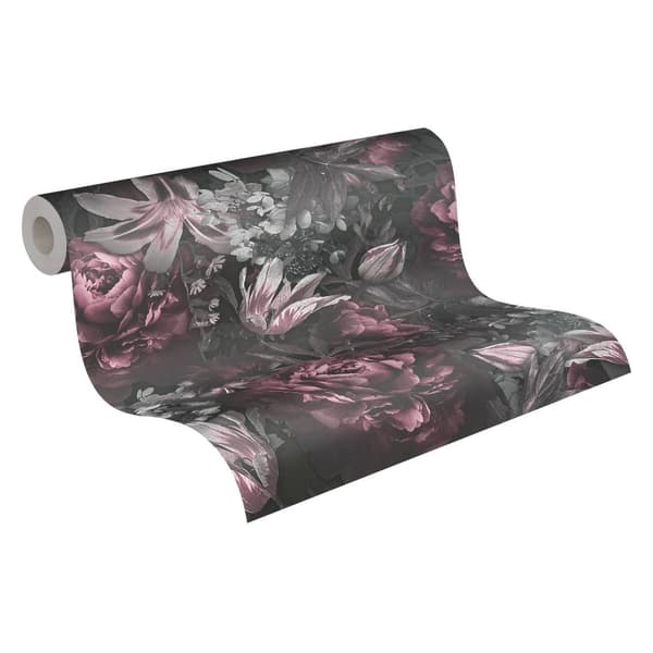 Kuitutapetti kukikas Profhome 385093-GU sileä matta väri pinkki harmaa musta 5,33 m2