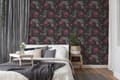 Miniatyrbild 6 av 8: Non woven-tapet blomster Profhome 385094-GU slät matt färg violett svart rosa grå 5,33 m2
