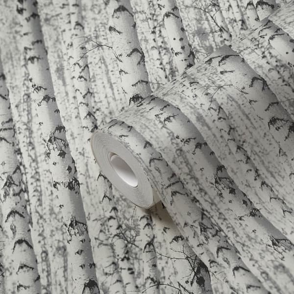 Kuitutapetti metsä Profhome 387191-GU sileä matta väri valkoinen harmaa musta 5,33 m2