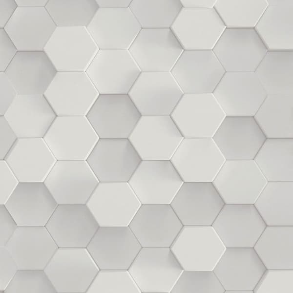 Non woven-tapet kakel mönster Profhome 387231-GU slät matt färg grå vit 5,33 m2