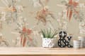 Miniatyrbild 6 av 8: Non woven-tapet exotisk Profhome 387252-GU slät matt färg beige orange brun ljusgrön 5,33 m2