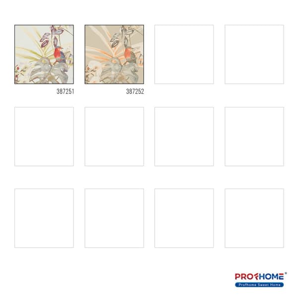 Non woven-tapet exotisk Profhome 387252-GU slät matt färg beige orange brun ljusgrön 5,33 m2