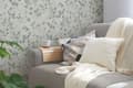 Miniatyrbillede 7 af 8: Ikke-vævet tapet blomster Profhome 387262-GU glat mat farve blå  lysegrå creme 5,33 m2