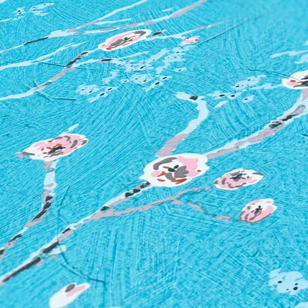 Non woven-tapet Asien Profhome 387393-GU slät matt färg blå rosa vit grå 5,33 m2