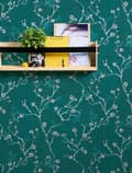 Miniatyrbild 5 av 8: Non woven-tapet Asien Profhome 387394-GU slät matt färg turkos teal vit grå 5,33 m2