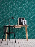 Miniatyrbild 6 av 8: Non woven-tapet Asien Profhome 387394-GU slät matt färg turkos teal vit grå 5,33 m2