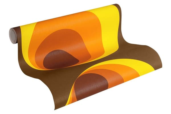 Kuitutapetti geometrinen Profhome 701312-GU sileä matta väri ruskea oranssi keltainen punainen 5,33 m2