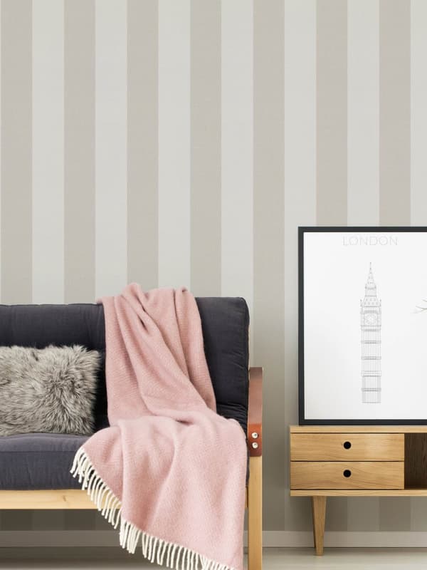 Non woven-tapet tyg utseende Profhome 948342-GU lätt texturerad matt färg grädde beige papyrus vit 5,33 m2