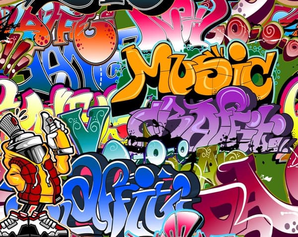Street Graffiti tapet 243 x 203 cm