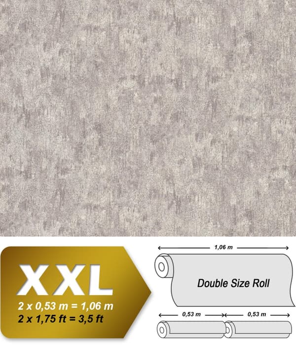 Non woven-tapet stuckatur utseende EDEM 410ST14 lätt texturerad metalliska höjdpunkter färg grå grå beige silver antracit 10,65 m2
