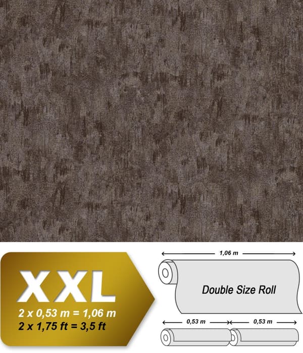 Non woven-tapet stuckatur utseende EDEM 410ST16 lätt texturerad metalliska höjdpunkter färg brun choklad brun guld silver 10,65 m2