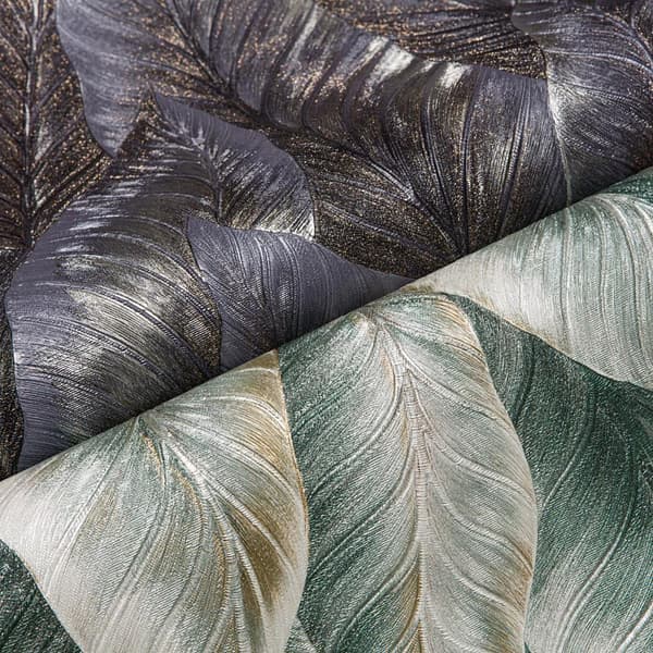 Non woven-tapet blomster EDEM 420ST29 lätt texturerad glittrande färg antracit brun silver brons 10,65 m2