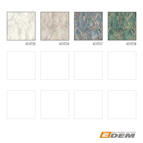 Non woven-tapet stuckatur utseende EDEM 421ST28 lätt texturerad metalliska höjdpunkter färg grön smaragd grön brun guld 10,65 m2